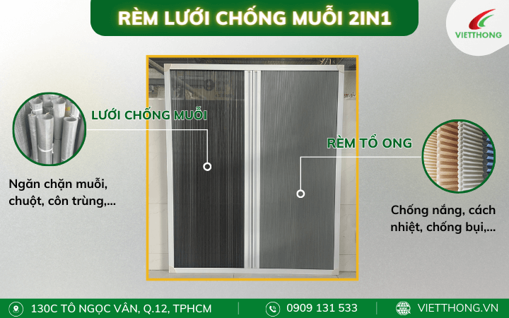 Rèm lưới chống muỗi 2in1 Việt Thống