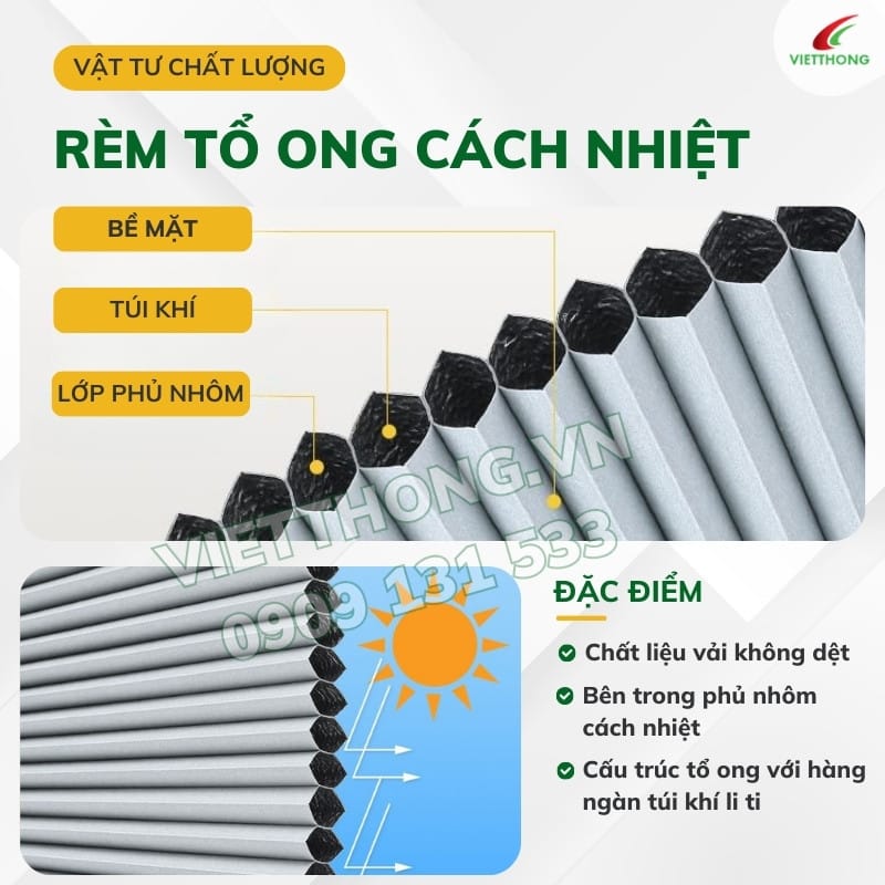 Cấu tạo rèm tổ ong cách nhiệt