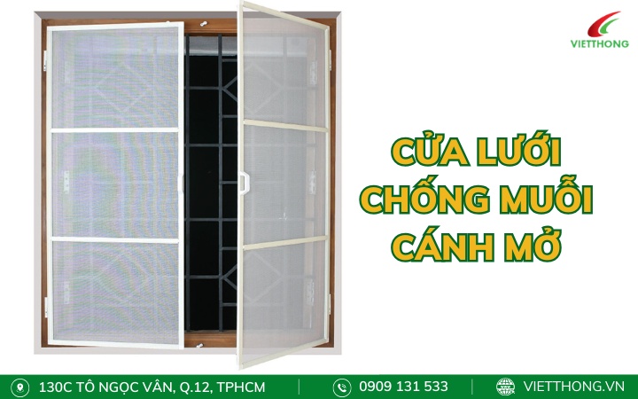 Cửa lưới chống muỗi cánh mở lưới inox