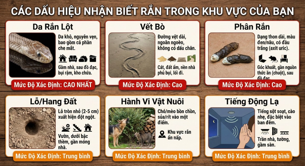 Dấu hiệu có rắn trong nhà