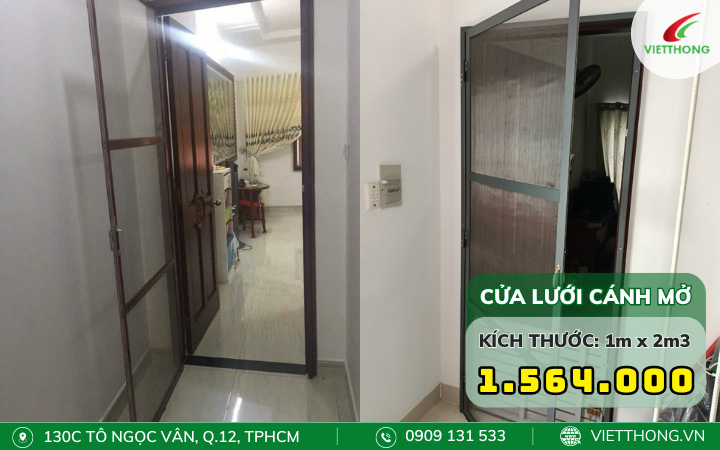 Mẫu cửa lưới cánh mở kích thước 1m x 2m3