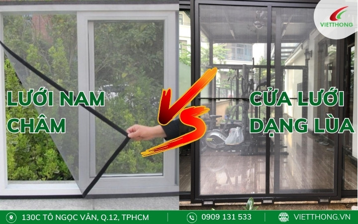 So sánh độ hiệu quả của cửa lưới và lưới chống muỗi nam châm