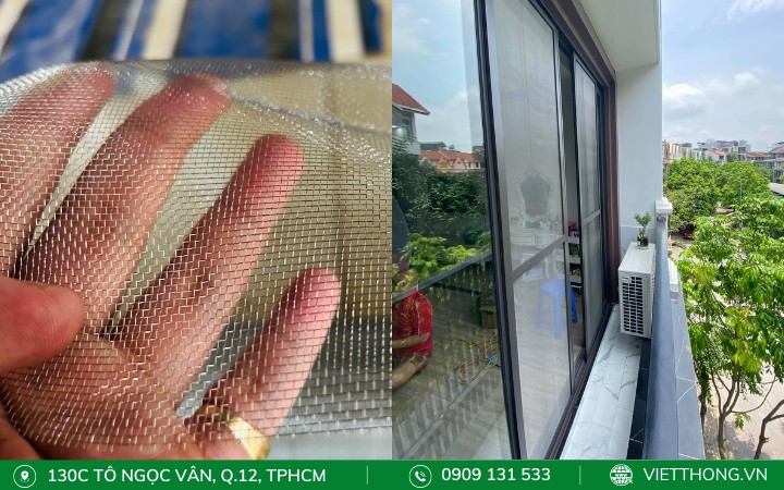 Cửa lưới chống muỗi cánh lùa lưới inox cho ban công