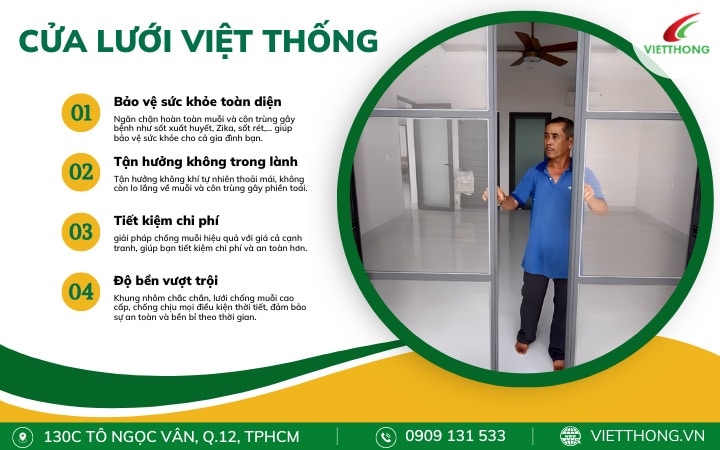 4 Lợi ích khi lắp đặt cửa lưới Việt Thống