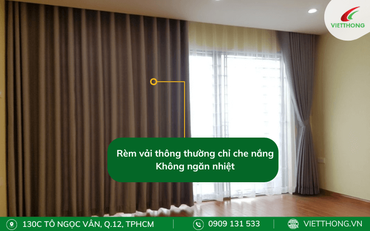 Rèm vải che nắng cửa sổ kính 