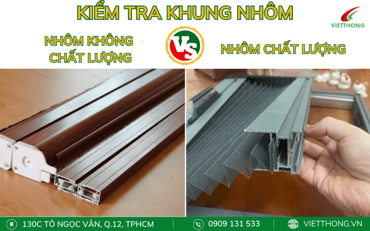 khung nhôm chất lượng và hàng không chất lượng