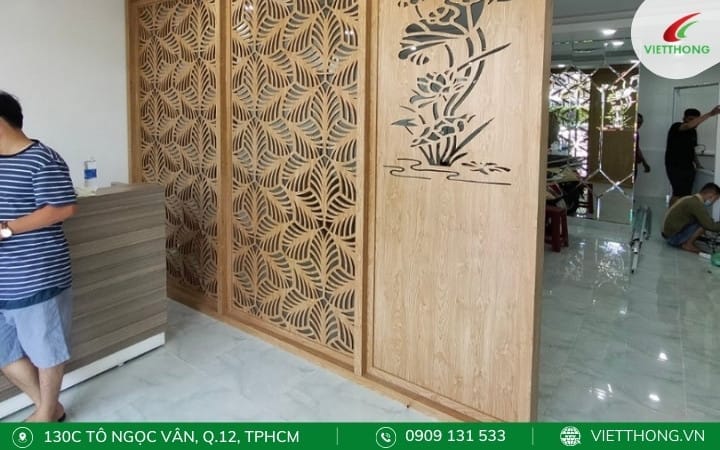Vách ngăn gỗ CNC ngăn không gian hiệu quả Vách ngăn gỗ CNC ngăn không gian hiệu quả