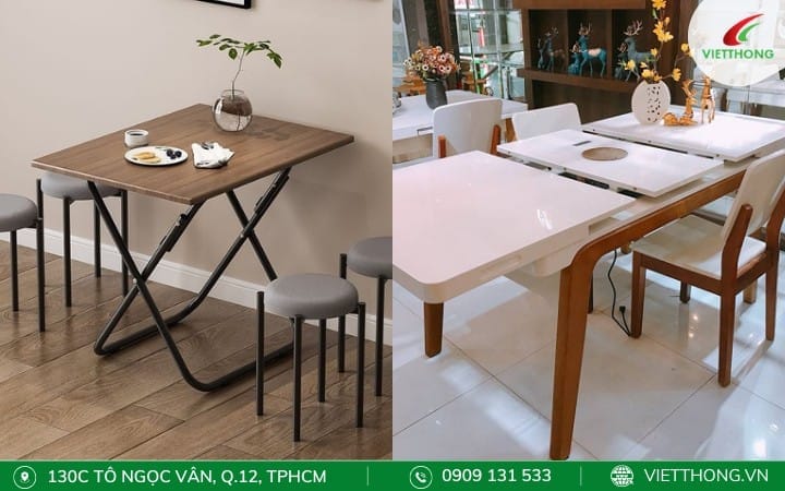 Bàn ăn gấp gấp lại khi không cần sử dụng Bàn ăn gấp gấp lại khi không cần sử dụng