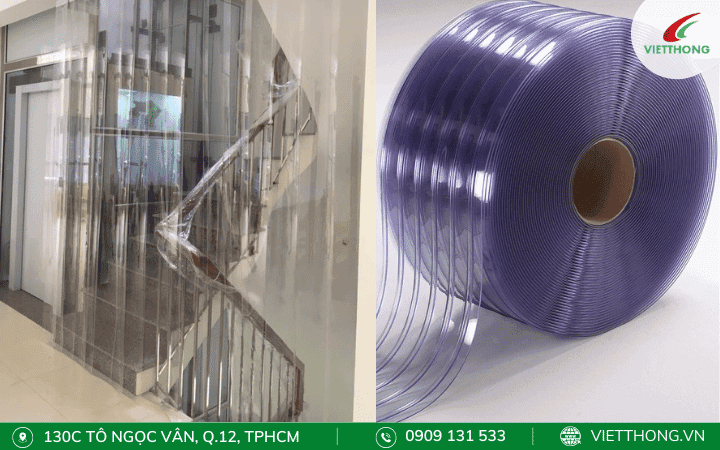 Rèm PVC ngăn lạnh trong suốt Rèm PVC ngăn lạnh trong suốt