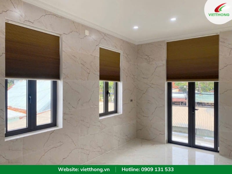 Rèm tổ ong lắp cửa kính