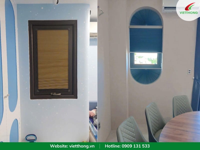 Rèm cách nhiệt lắp cửa kính